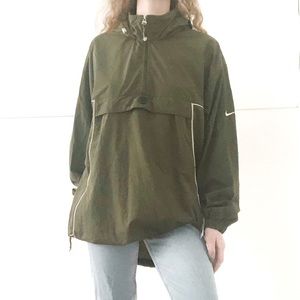 olive green nike windbreaker